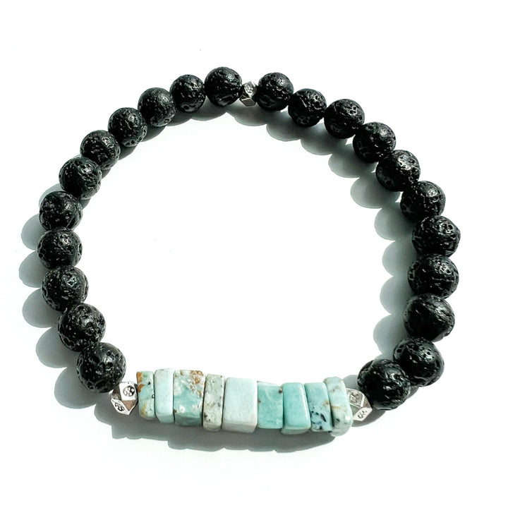 Larimar & Lava Rock bracelet