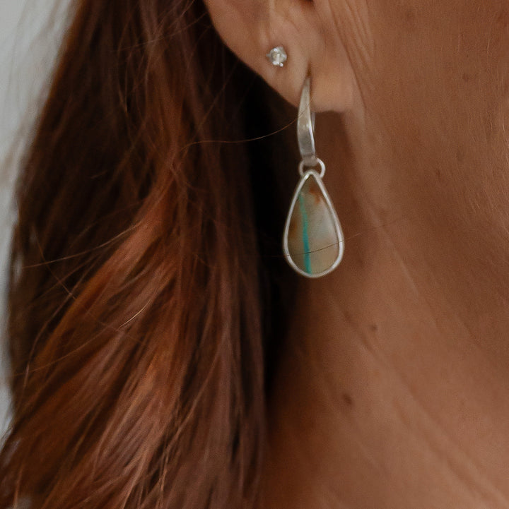 Royston Turquoise Teardrop Sterling Silver Earrings