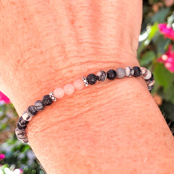 Serene Blush Moonstone & Silkstone Bracelet