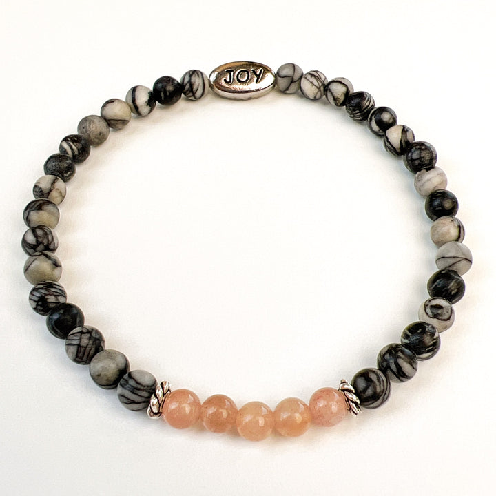 Serene Blush Moonstone & Silkstone Bracelet